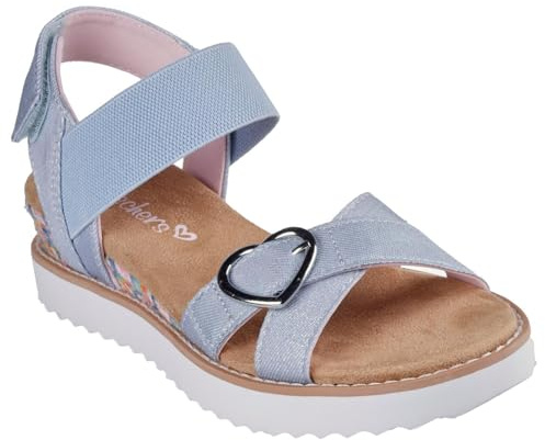 Skechers Kinder-Sandalen Miss Desert Kiss Hi Blau mit Keilabsatz 29 EU