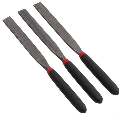 Lot de 3 petites limes aiguilles en acier pour travaux manuels avec pierre, verre et métal (lime plate)