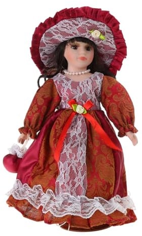 Sweeaau Elegante viktorianische Porzellan-Puppe mit europäischen Gerichtskleidern für Zuhause, Tafelaufsätze, Ornamente, 30 cm, Reborns-Sammelpuppe zum Ausstellen