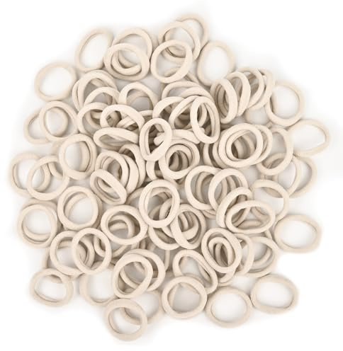 NECXON, 100 Stück Baby-Haarbänder, Kinder Haarschmuck, Mini Weiche Kleine Haarbänder für Mädchen, Babys, Frauen (Beige)
