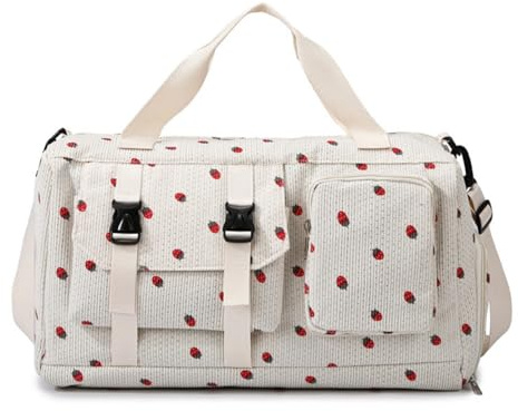 Fzyoux Sporttasche Kinder Mädchen Reisetasche Jungen Damen mit Schuhfach Reisetaschen Weekender Travel Bag Gym Duffle Outdoor für Sport, Fitness, Reisen - Trainingstasche, Gym Bag Weiß