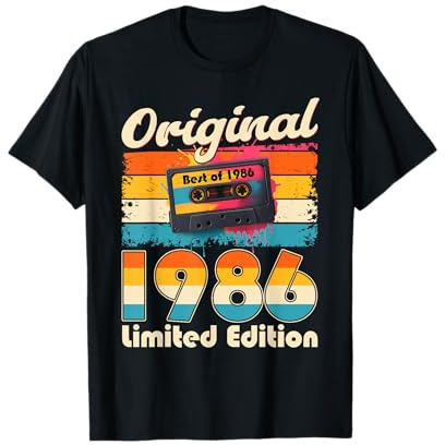 Cadeau du 40e Anniversaire Homme 1986 Cassette 40 Déco T-Shirt