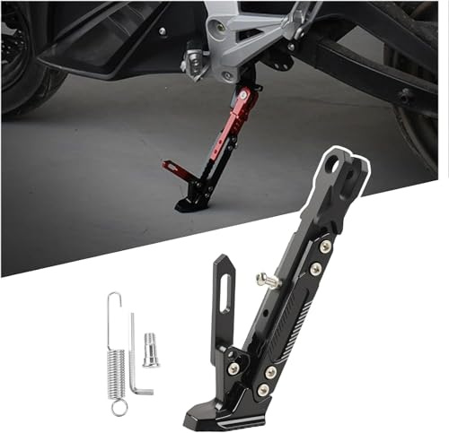 Motorrad Seitenständer für Peugeot Kisbee 50 Active/R/RS/Sportline/TCR/Kisbee 50 Active Pluss, Verstellbarer Parkhalterung Aus Aluminiumlegierung, Kippschutz, Hohe Tragfähigkeit für Schwere Motorräder