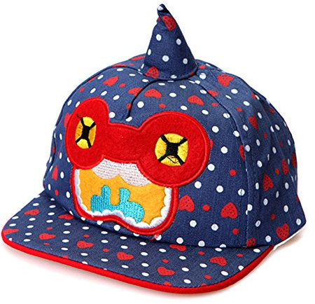 LOCOMO Boy Girl Horn Monster Stickerei Eye Mund Polka Dot Gap fbh013dblu, Blau