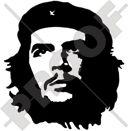StickersWorld Vinyl-Aufkleber mit Che Guevara, 110 mm, Schwarz, Wasserdicht, Outdoor, Revolutionär, Rechteckig