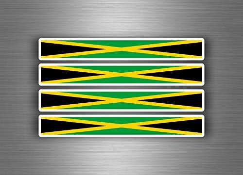 Akachafactory 4 x selbstklebend Sticker Auto Moto Stripes Flagge Tuning Jamaikanische Rasta