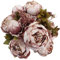 Duovlo Künstliche Pfingstrosen, Seidenblumen, Vintage-Stil, Hochzeitsdekoration, 1 Stück (gesüßte Bohnen)
