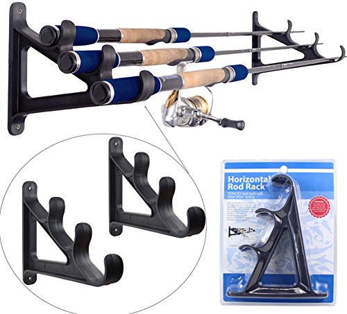 Croch Horizontal Wand Rutenhalter Rod Rack für 3 Angelruten