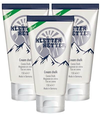 KletterRetter Creme Chalk 3 x 150ml - Hochwertiges, schnelltrockendes Magnesia in Creme-Form - Sorgt für bessere Reibung und maximale Performance beim Klettern und Bouldern