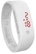 Too Late LED ORIGINAL Unisex Digital Led Ultra Light Silikon Uhr - Datum & Zeit - (S, Weiß)