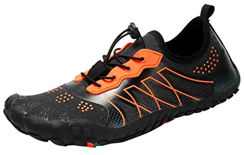 Xmiral Schn黵schuhe Wasserschuhe Herren Schwimmschuhe Badelatschen rutschfest Aquaschuhe f黵 Pool Surfen Yoga Trocknend Wasserdicht rutschfest Wassersport Aquaschuhe Aqua Schuhe(Orange,44 EU)