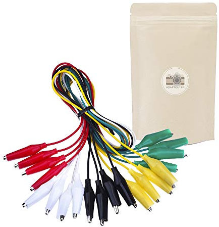 X20 Cordons avec Pince Crocodile Câble Connecteur avec Pince Croco Fil Electrique - Adaptout Marque Française