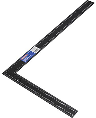 Escuadra de Carpintero Faithfull para Vigas de Techo – Escuadra de Carpintero de Acero Resistente con Marcas Métricas e Imperiales, Tabla de Conversión y Orificio para Colgar - 600 x 400 mm (24 x 16”)