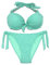 EONAR Damen Seitlich Gebunden Bikini Sets Abnehmbar Bademode Push up Bikinioberteil mit Nackenträger(M,Light Green)