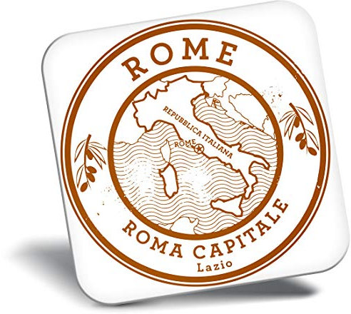 Destination Vinyl Ltd Fridge Magnet - Roma Capitale Rome Italy Travel Map 6044