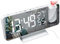 DollaTek Radio Projektionswecker LED Großbildanzeige Temperatur und Luftfeuchtigkeit elektronische Uhr für Schlafzimmer Küche Geschenk - White Shell White Digital