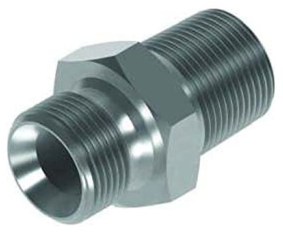 Flowfit Hydraulischer Adapter, BSP-Stecker x BSPT-Stecker, 1/2 Zoll x 1/2 Zoll Hydraulische Armatur, Stahlkomponente