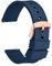 WOCCI 18mm Libération Rapide Bracelet de Montre Silicone avec Boucle Dorée Rose (Bleu Foncé)