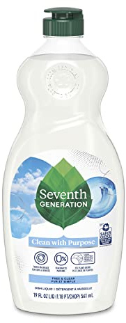 Seventh Generation Dish Liquid Soap Free & Clear liquid soap Dishwashing Soap Dish Soap for sensitive skin 19 oz