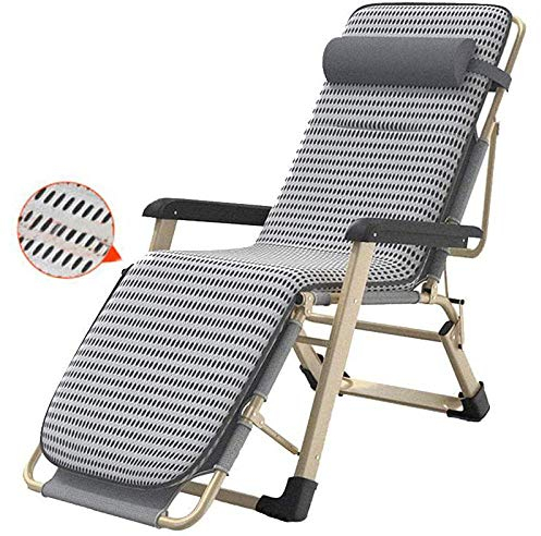 Faltbarer Liegestuhl, Outdoor Liegestuhl ohne Schwerkraft Sonnenliege Gartenstühle Klappbarer Liegestuhl Liegestuhl Zero Gravity Liegestuhl Liegestuhl für Strandcamping mit abnehmbarem Kissen Gr