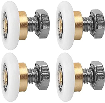 Riemenscheiben Läufer, 4 PCS Schiebetür-Rollen, Ersatzteile Duschkabinen Duschtür, Schiebetür Ersatzrollen, Duschkabine Schiebetür Rollen, für Duschkabinentür Mit Schraube (20MM)