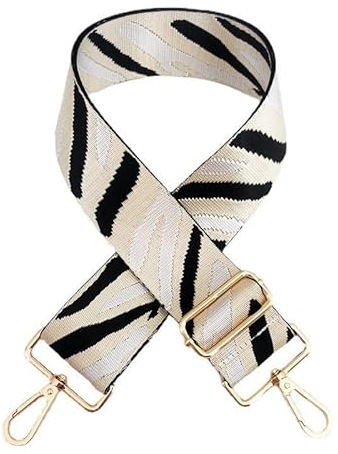 Schulterriemen Längenverstellbarer Tragegurt 5cm Breiter Schultergurt für Taschen 80cm-130cm Mehrfarbiger Umhängegurt Canva Riemen für Taschen Handtaschen DIY Zubehör Karabiner in Gold,Weiß Schwarz