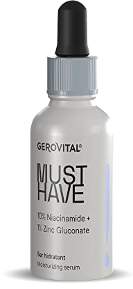 Gerovital Niacinamid Serum 10% + Zink 1% – Anti-Unreinheiten & Poren – Feuchtigkeitsspendendes Gesichtsserum für klare, strahlende Haut – 30 ml