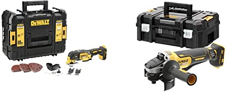 DEWALT - Multi-Cutter XR 18V - DCS355NT-XJ - L'Outil Multifonctionnel Oscillant & Meuleuse Brushless XR 18V 5Ah Li-Ion - DCG406NT-XJ - Meuleuse sans Fil avec Interrupteur à Palette