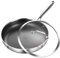 DELARLO 30.5cm Hybrid Tri-Ply Stainless Steel Non Stick Frying Pan with Lid, Suitable for Induction Oven, Suitable for All Hobs, Detachable Handle