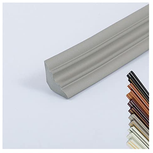 5M Moulure autocollante flexible Quart de rond PVC, Bande de calfeutrage étanche, garniture pour moulage, calfeutrage et de garniture auto-adhésif, pour mur, plafond, armoire, comptoir, bords de sol e