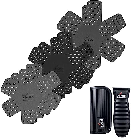 All-Clad Topfschutz & Silikongriff-Set: Topf- und Pfannenschutz für die Organisation der Küche, 100 % Silikon, hitzebeständig, Griff-Set – 8 Stück