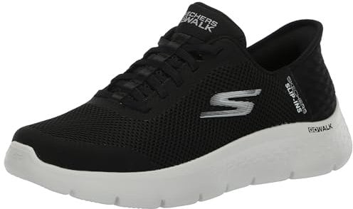 Skechers, Grand Entry, Zapatillas sin Cordones para Mujer Go Walk Flex, Negro/Blanco, 38 EU
