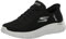 Skechers, Grand Entry, Zapatillas sin Cordones para Mujer Go Walk Flex, Negro/Blanco, 38 EU
