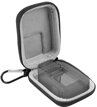 Geekria Action Camera Carrying Case Compatible with GoPro Hero 6, 7, 8, 9, 10, 11, Insta360 GO 3, ONE R, Hard Shell Travel Storage Bag Surface-Waterproof Sports Accessories (Dark Grey)