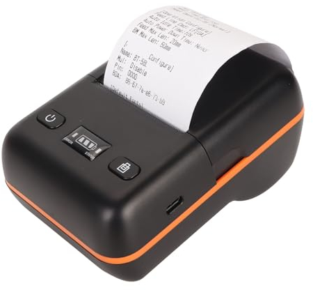 Dpofirs 58 mm Thermodrucker, 50 Bis 80 Mm/s Bluetooth Belegdrucker, Unterstützt Automatische Schlaf/Weckfunktion für Windows, 203 DPI Typ C Versandetikettendrucker für Kleine