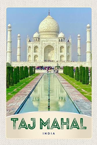 Holzschild 18x12 cm Taj Mahal Agra Wand Deko Bar Kneipe Sammler Geschenk