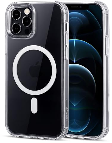 JProtect für iPhone 12/12 Pro Hülle für Magsafe (TOP Schutz & Magnetkraft) Magnetische Handyhülle Transparent für iPhone 12/12 Pro - Hülle Magnet für MagSafe Zubehör Case Stoßfest