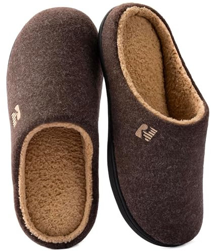RockDove Herren-Clog-Pantoffeln mit Sherpa-Futter, Memory-Schaum, Kaffee, 45/46 EU