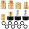 8 Stück Hochdruckreiniger Adapter Set, Schnelltrennschlauch Armaturen Set, M22-14 Schwenkbar auf 3/8 Zoll Schnellanschluss, für Hochdruckreiniger Pistole und Schlauch