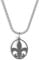 UNSHINEBAR Fleur De Lis Kette mit Anhänger für Herren und Damen - Streetwear Cuban Halskette mit Lilien Anhänger aus Edelstahl und 18K Gold - Wasserfeste Kette - 50-55cm Länge verstellbar (Silber)