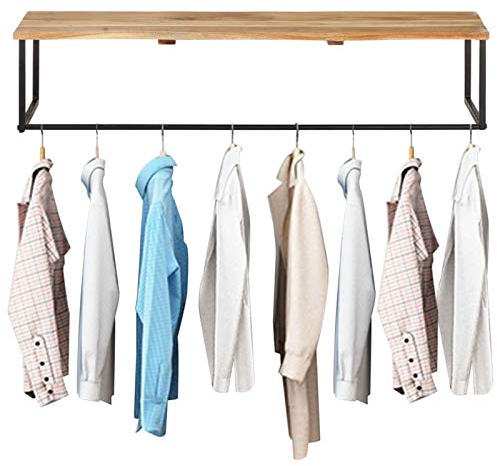 ShCuShan Garderobe mit Naturkante 100x35x22 cm Massivholz Akazie SchiebetüRenschrank Kleiderschrank Landhausstil