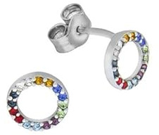 Ohrstecker 925/- Sterling Silber rhodiniert 0,7 cm Kristall