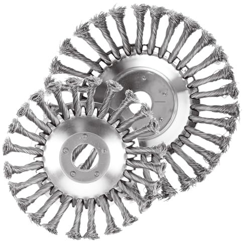 Oungy Lot de 2 brosses anti-mauvaises herbes professionnelles pour débroussailleuse, 25,4 mm, brosse métallique avec brosse de désherbage pour débroussailleuse, élimination efficace des mauvaises