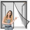 Zanzariera Magnetica Finestra 300x240 cm, Zanzariera Magnetica per Finestre Finestra Resistente Traspirante Zanzariere Magnetiche Tenda Rete Anti Zanzare Insetti Nero, Rinforzata