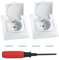 Gebiuhoo 2 pièces prises encastrées IP44 - Blanc - 250 V - 16 A - Prise de courant avec contact de protection accrue - Pour salle de bain et cuisine