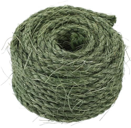 Kisangel Cuerda para Rascador De Gatos Resistente De Sisal Natural Verde 6mm x 15m para Reparación De Rascadores Domésticos y Uso Diario