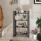 UJCHVHN Regal Bücherschrank Raumteiler Grau 80x35x125 cm Massivholz Kiefer Bücherregale & Standregale