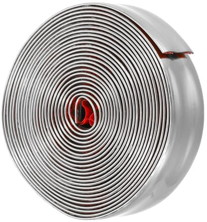 sourcing map Wall Molding Trim, 16Ft x 1.2 Inch PVC Corner Guards and Caulk Strip Table Edge Door Frame Baseboard for Tile and Wall Edges Gaps Home Decor Silver