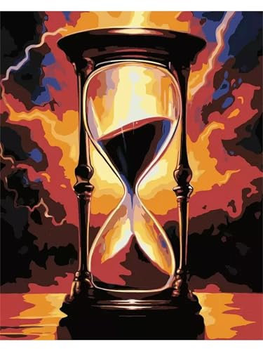 Peinture par Numéros Adultes Kits de Peinture à L'huile,avec cadre Bricolage Creatif Peinture Numero,avec Pinceaux et Acryliques Numero d'Art Artisanat Maison Décoration,Sablier fantastique 50x65 cm