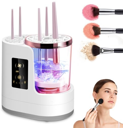 Automatischer Makeup Pinselreiniger, Luckits 3-in-1-Make-up Pinsel-Reinigungsmaschine mit automatischer Reinigertrocknung und -aufbewahrung, elektrischer Make-up-Pinselreiniger, Kosmetikpinsel